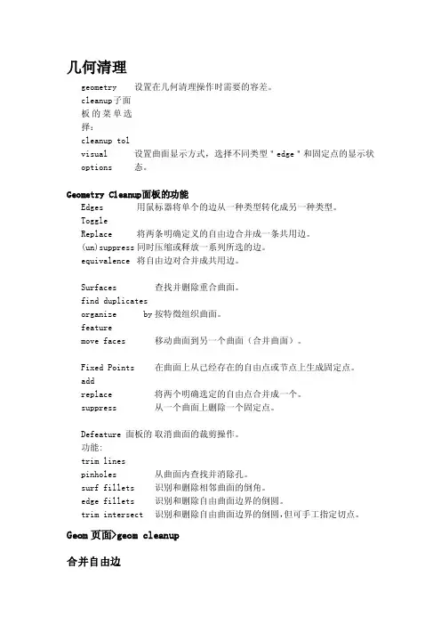 2016年度精品--hypermesh几何清理