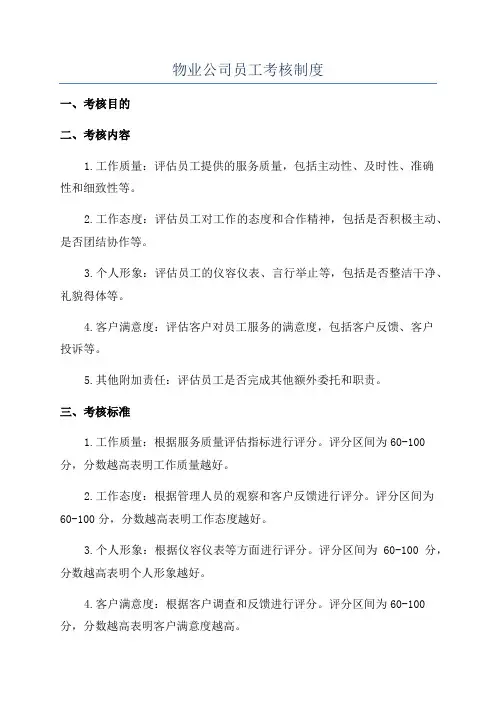 物业公司员工考核制度