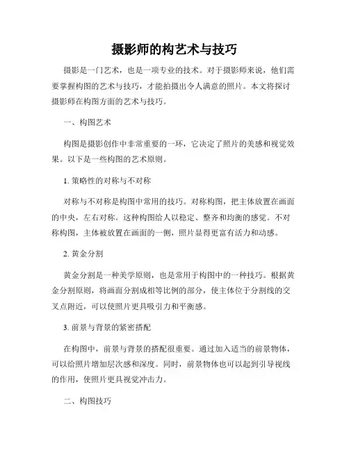 摄影师的构艺术与技巧