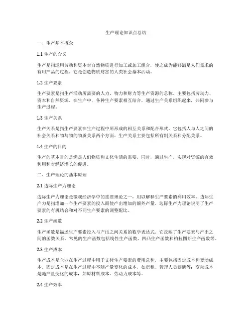 生产理论知识点总结