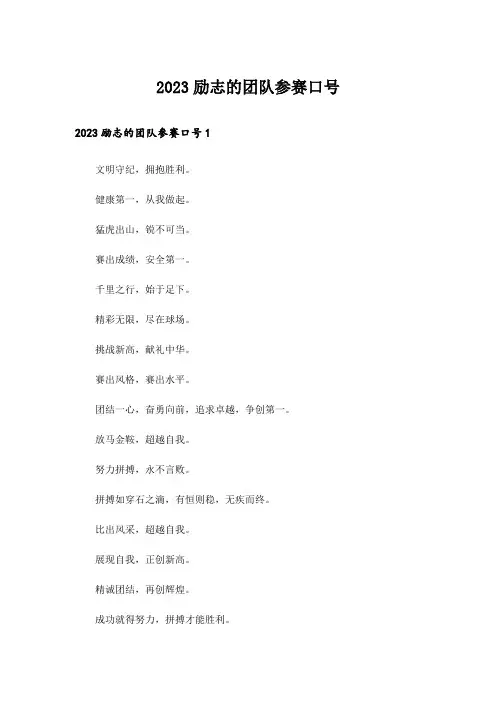 2023励志的团队参赛口号_1