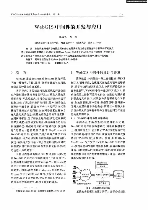 WebGIS中间件的开发与应用