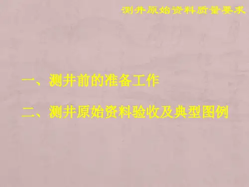 测井原始资料质量要求