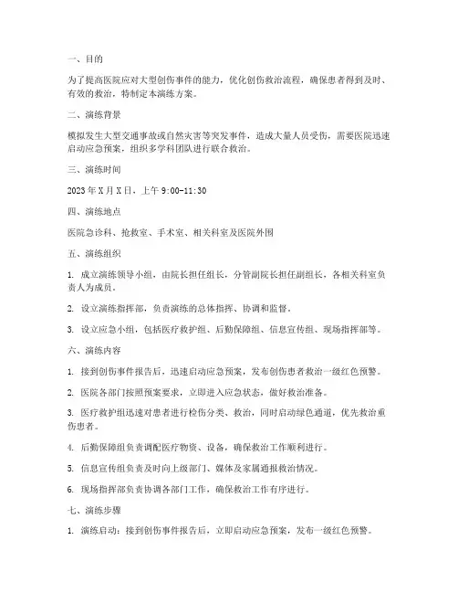 医院大型创伤应急演练方案
