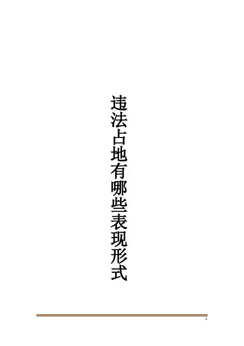 违法占地有哪些表现形式