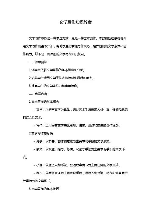 文学写作知识教案