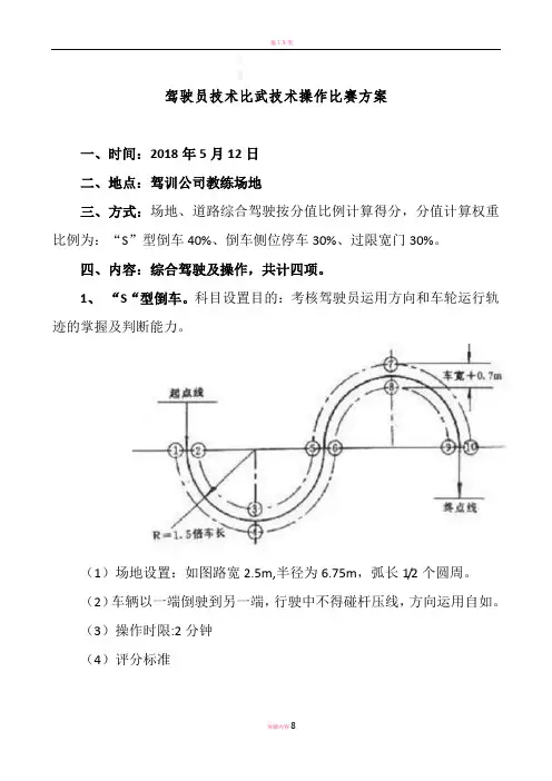 汽车驾驶员技术比武方案