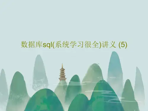 数据库sql(系统学习很全)讲义 (5)共338页文档