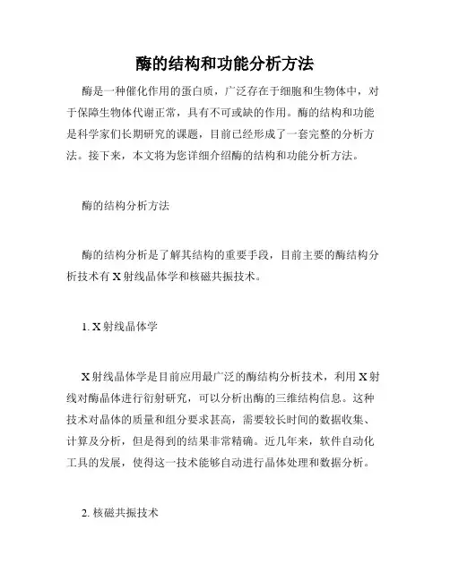 酶的结构和功能分析方法