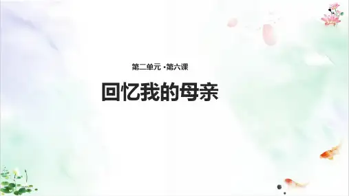 《回忆我的母亲》精品ppt课件