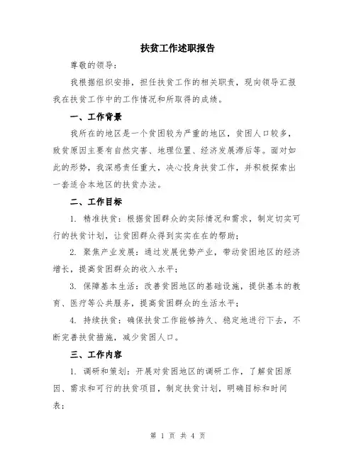 扶贫工作述职报告