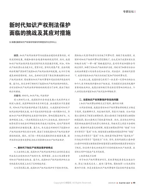 新时代知识产权刑法保护_面临的挑战及其应对措施