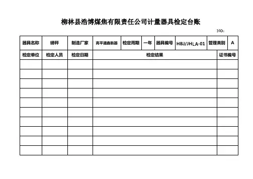 计量器具检定台账1