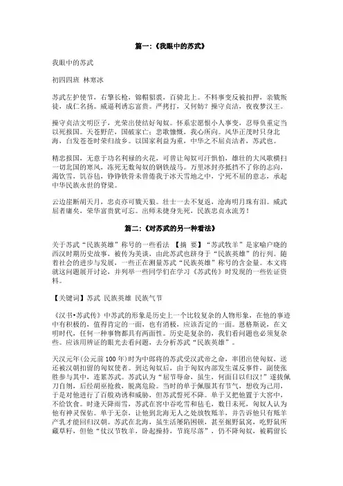 我眼中的苏武