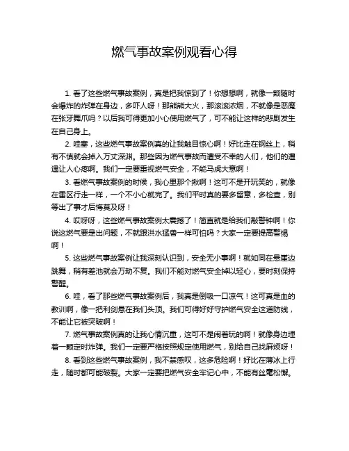 燃气事故案例观看心得
