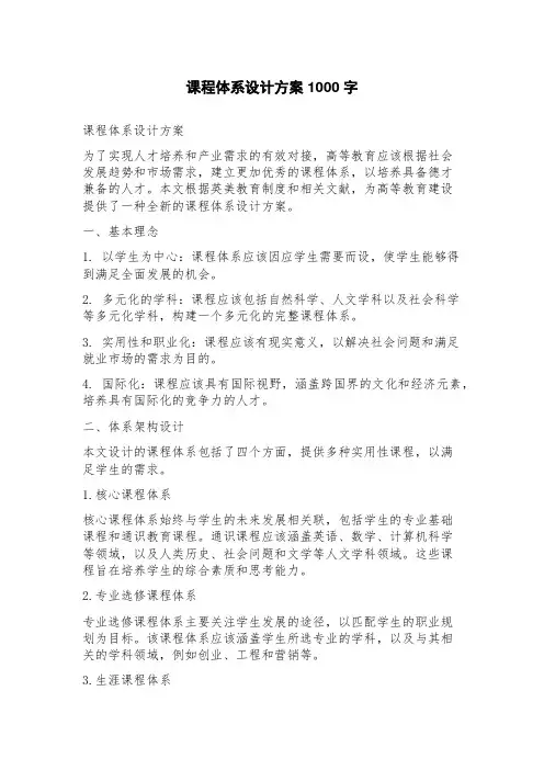 课程体系设计方案