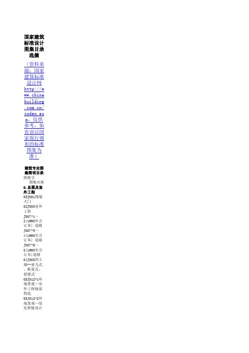 建筑图集总目录