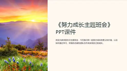 《努力成长主题班会》课件