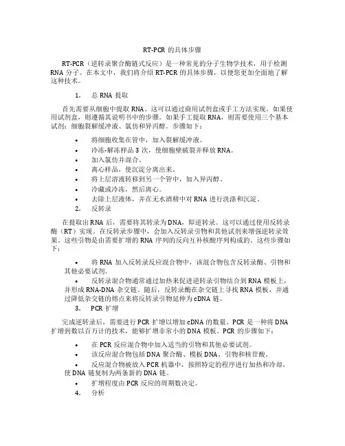 RT-PCR的具体步骤