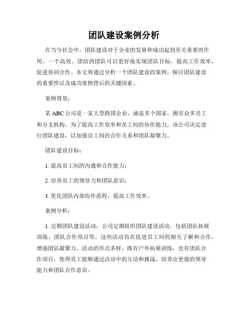 团队建设案例分析