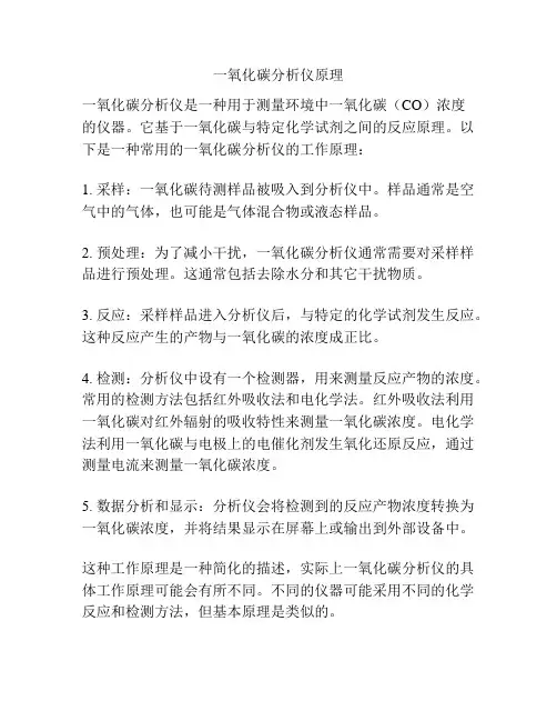 一氧化碳分析仪原理