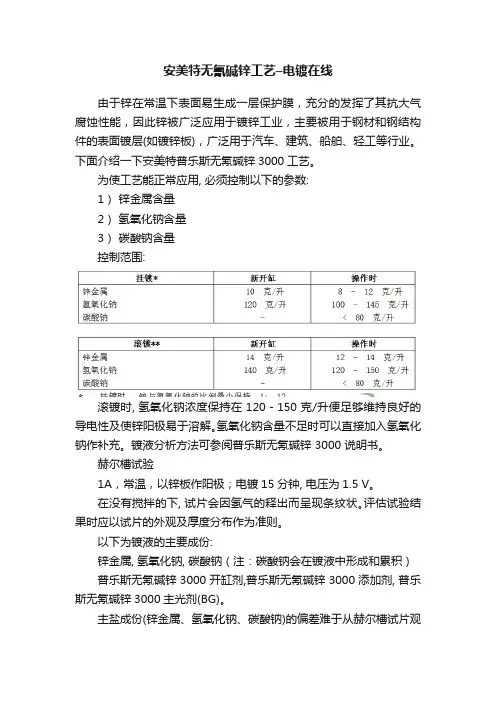 安美特无氰碱锌工艺–电镀在线