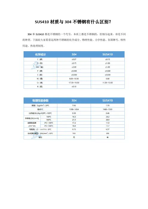 SUS410材质与304不锈钢有什么区别？