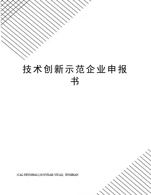 技术创新示范企业申报书