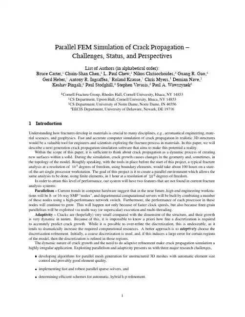 Parallel FEM Simulation of Crack Propagation - Challenges, Status, and Perspectives