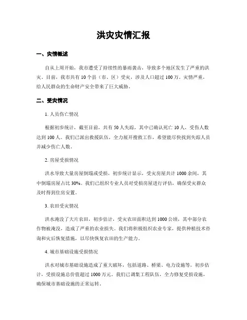洪灾灾情汇报
