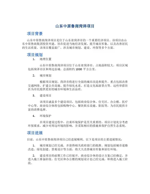 山东中原鲁商菏泽项目