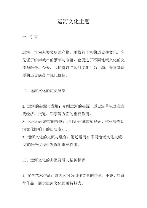 关于运河文化的主题
