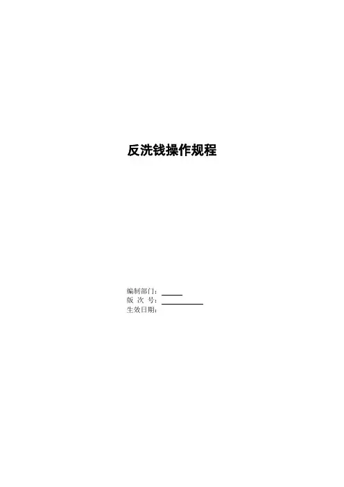 银行反洗钱操作规程模版