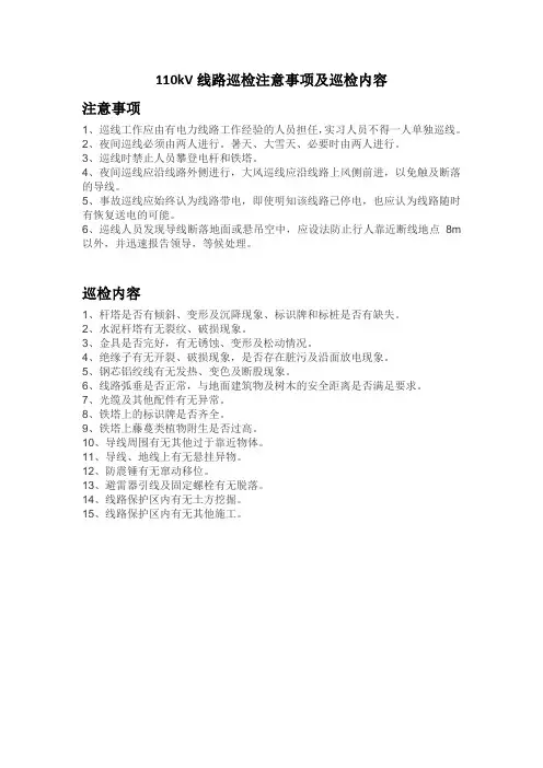 线路巡线注意要点