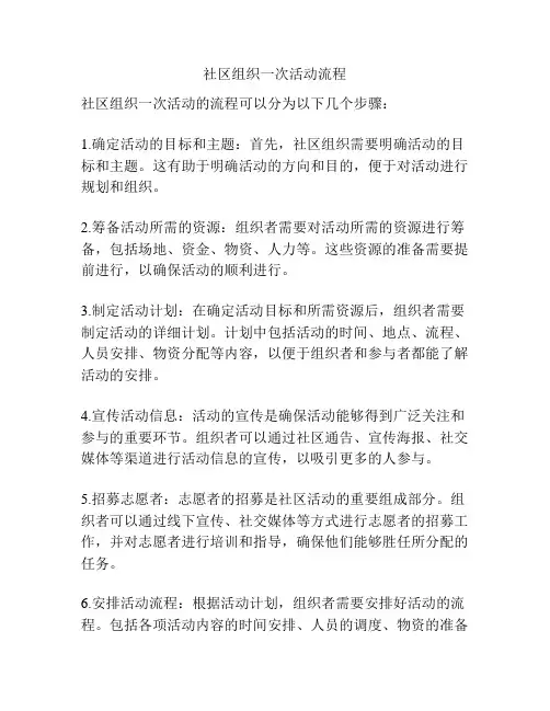 社区组织一次活动流程