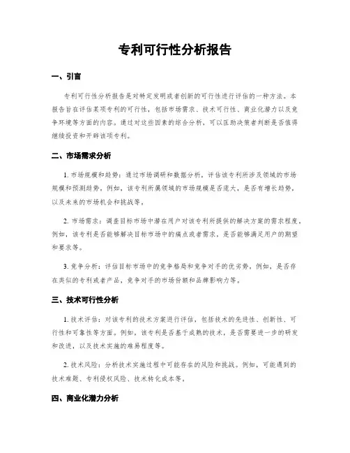 专利可行性分析报告