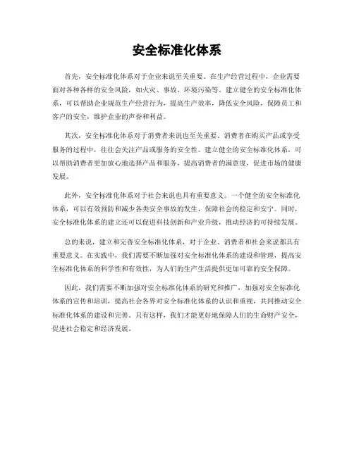 安全标准化体系