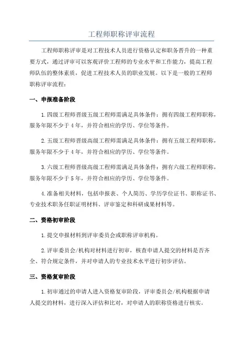 工程师职称评审流程