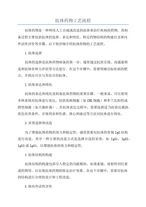 抗体药物工艺流程