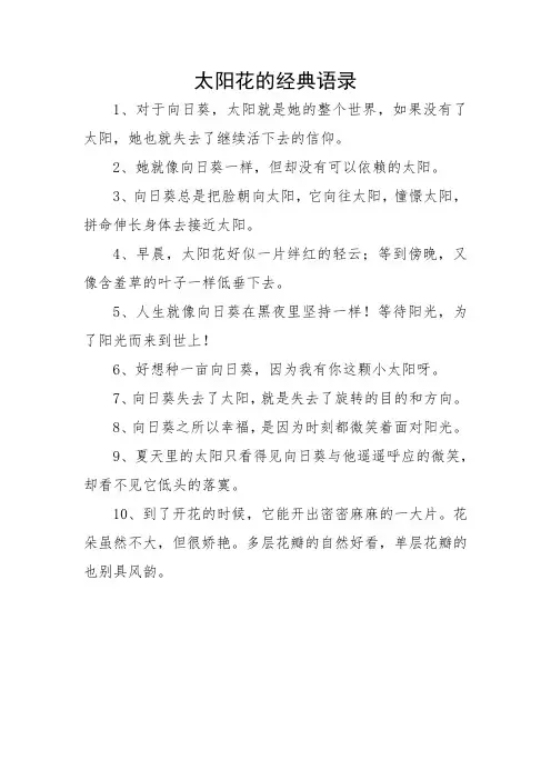 太阳花的经典语录