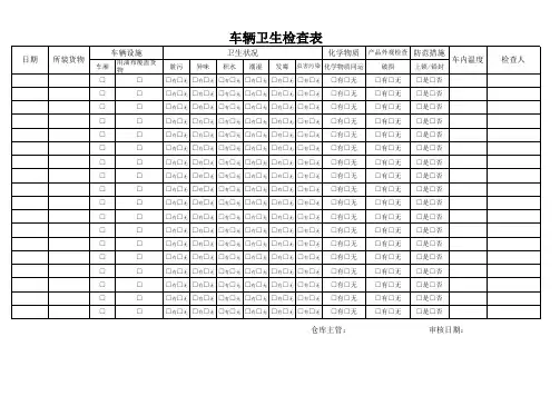 车辆卫生检查表
