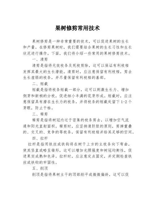 果树修剪常用技术