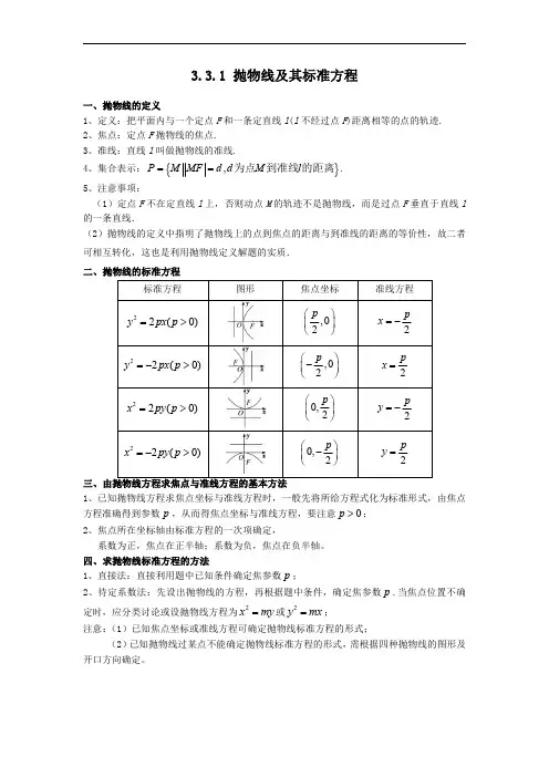 3.3.1 抛物线及其标准方程(精讲)高二数学上学期同步讲与练(人教A版选择性必修第一册)(解析版)