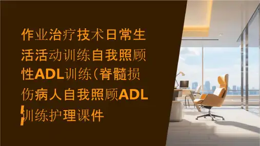 作业治疗技术 日常生活活动训练自我照顾性ADL训练脊髓损伤病人自我照顾ADL训练)护理课件