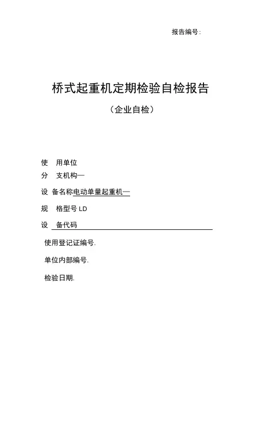 桥式起重机定期检验自检报告模板（企业自检).docx
