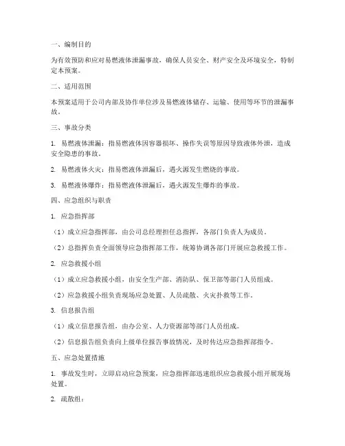 易燃液体泄漏_应急预案