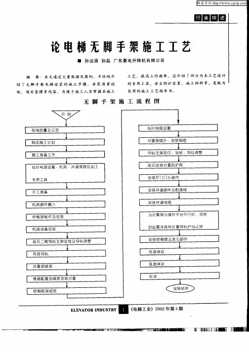 论电梯无脚手架施工工艺