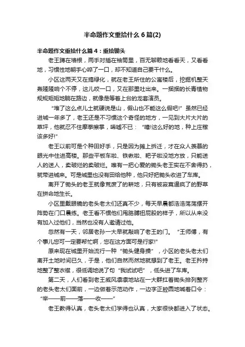 半命题作文重拾什么6篇（2）