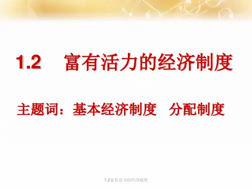 1.2富有活力的经济制度