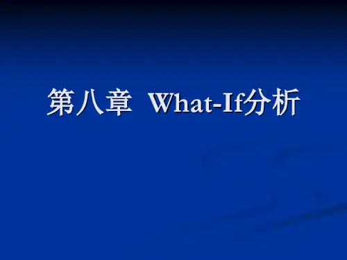 第08章  What-If分析